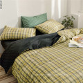 Bedding Set Black Gray White Plaid Comforter Cover Queen